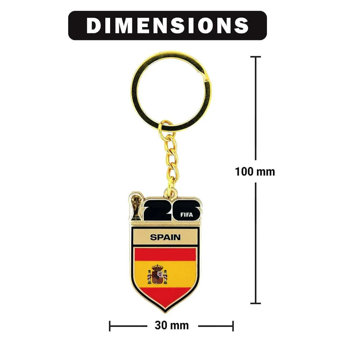 Logo Brands 2026 FIFA World Cup Spain Flag Keychain - Image 3