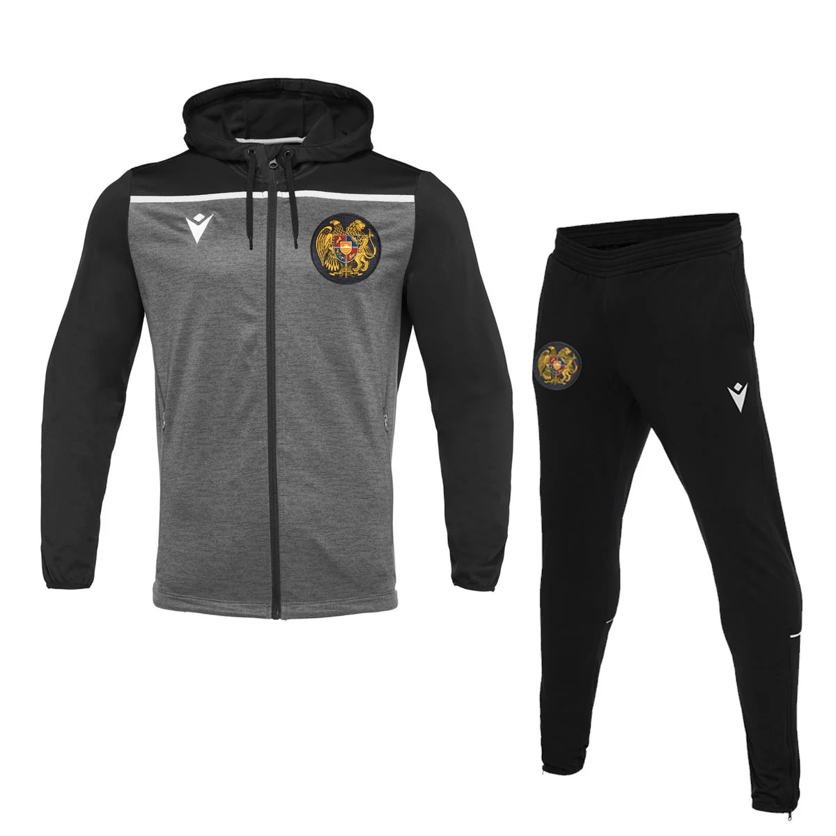 Macron 2022 Armenia Track Suit - Black-Dark Grey