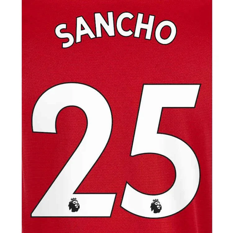 Man United 2019/22 Home Sancho #25 Jersey Name Set-White