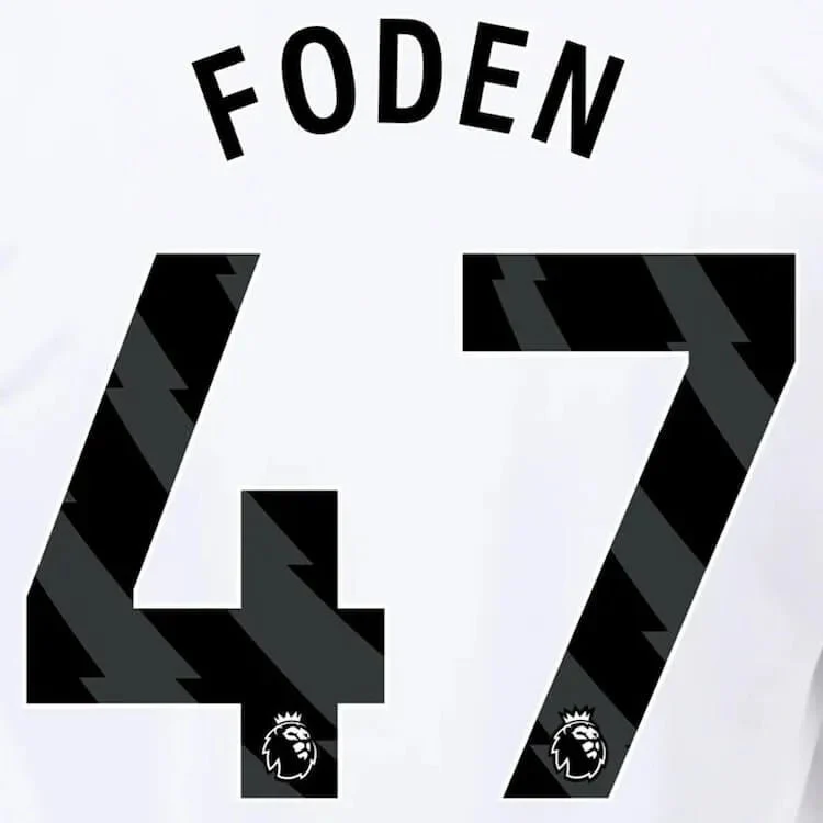 Manchester City 2023-Away Foden #47 Jersey Name Set-Black