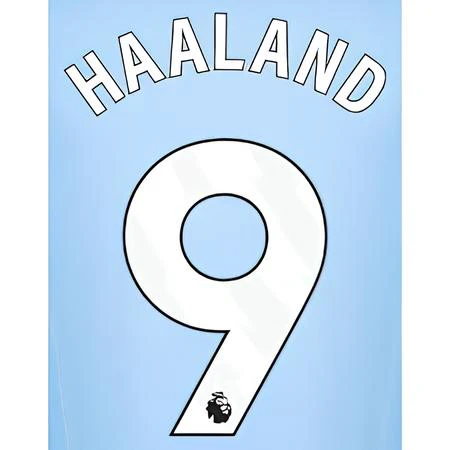 Manchester City 2023- Home Haaland #9 Jersey Name Set-White