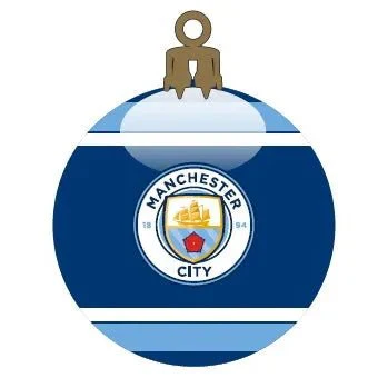Manchester City Glass Ball Christmas Tree Ornament - Navy