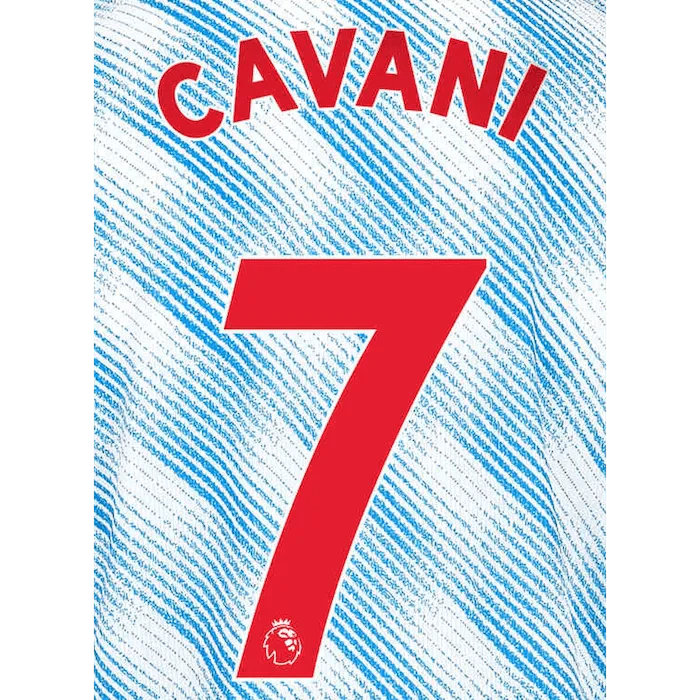 Manchester United 2021/22 Away Cavani #7 Jersey Name Set-Red