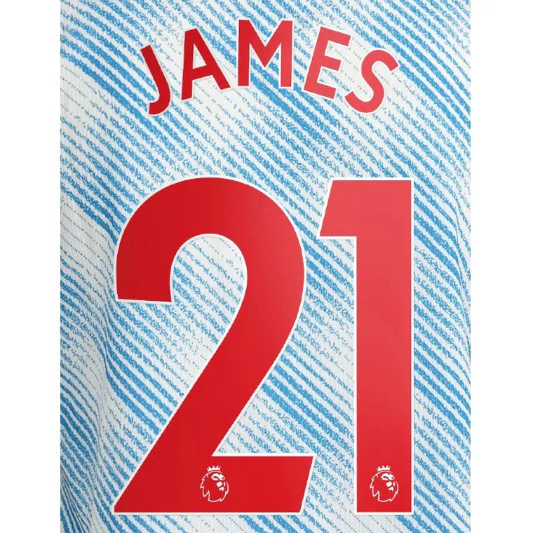 Manchester United 2021/22 Away James #21 Jersey Name Set-Red