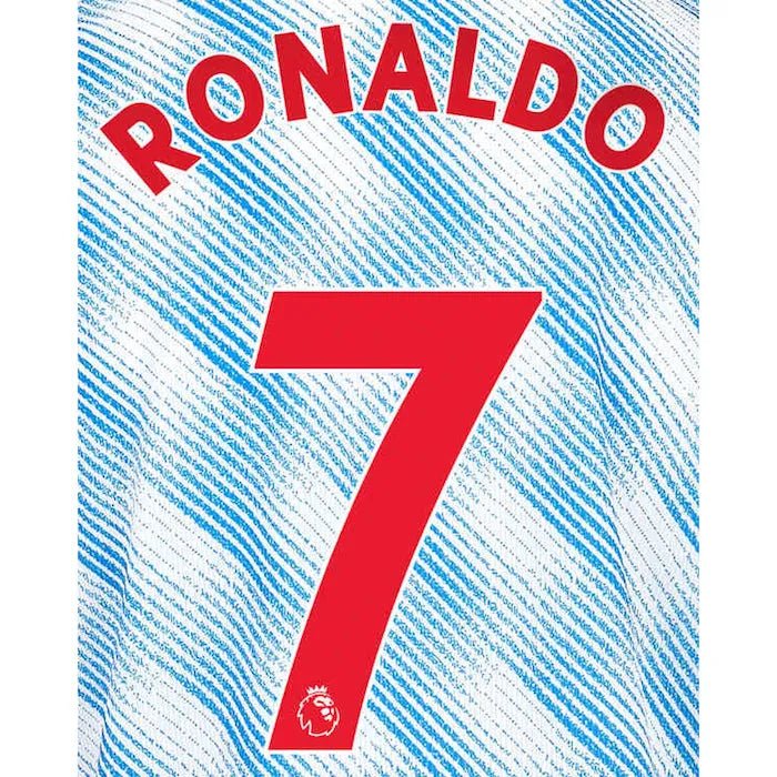 Manchester United 2021/22 Away Ronaldo #7 Jersey Name Set Red