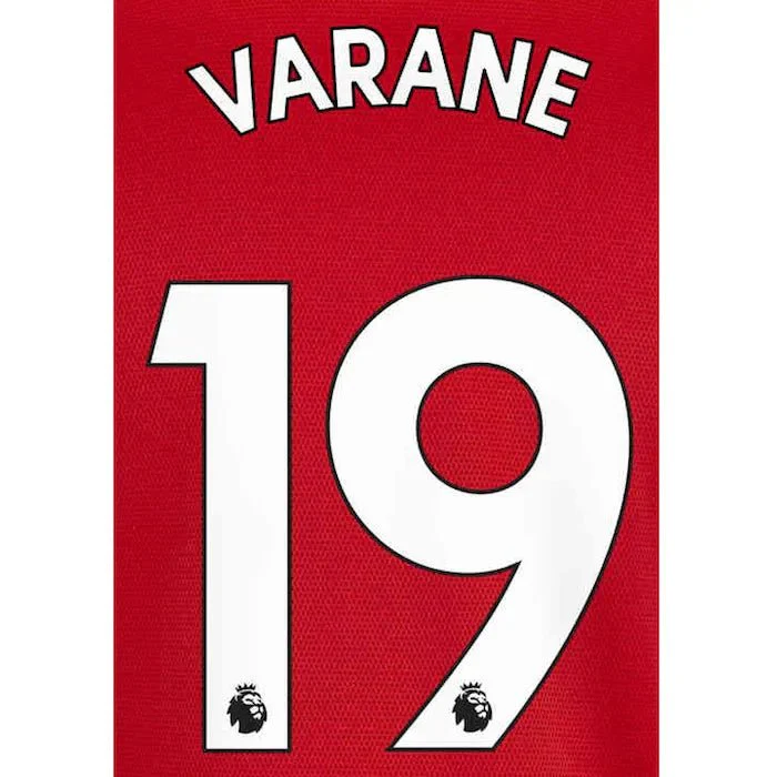 Manchester United 2021/22 Home Varane #19 Jersey Name Set White
