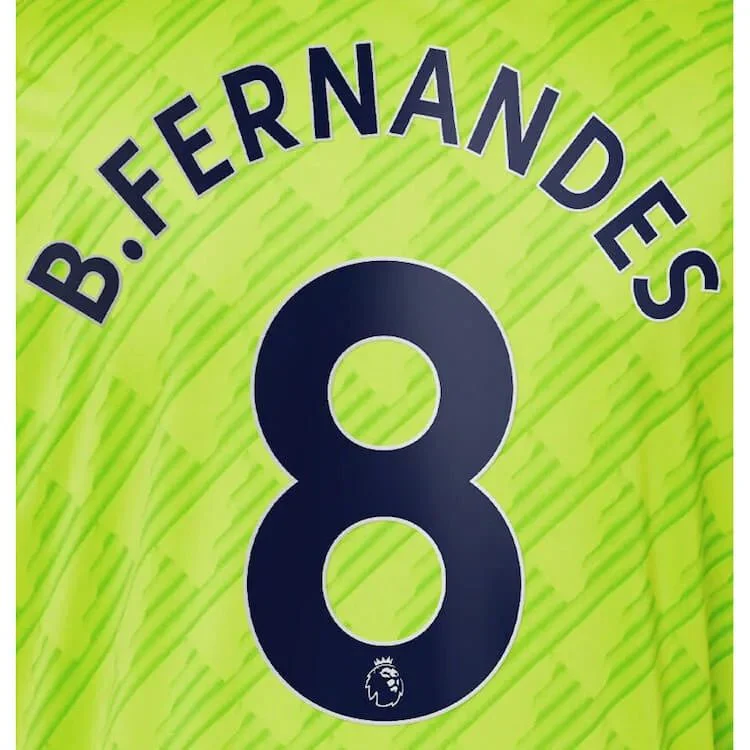 Manchester United 2022/23 Third B. Fernandes #8 Jersey Name Set Navy