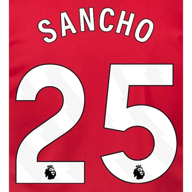Manchester United 2023-Home Sancho #25 Jersey Name Set-White