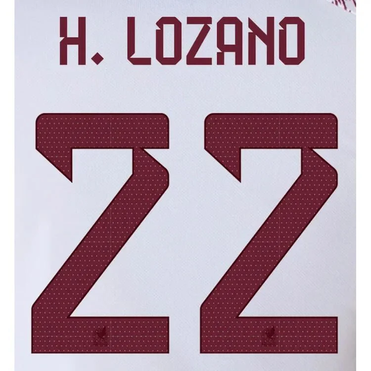 Mexico 2022/23 Away H. Lozano #22 Jersey Name Set