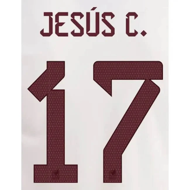 Mexico 2022/23 Away Jesus C. #17 Jersey Name Set