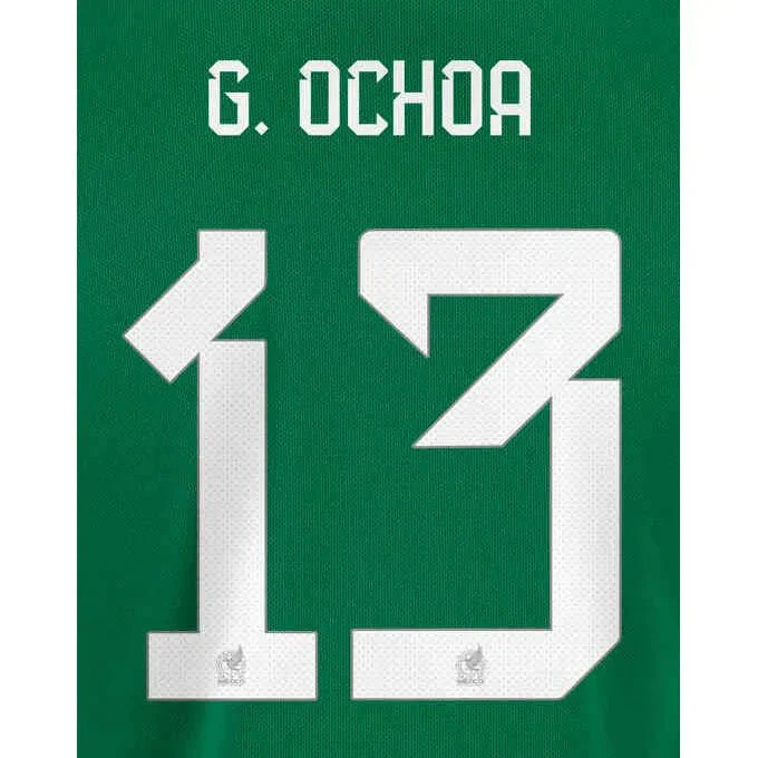 Mexico 2022-23 Home G. Ochoa #13 Jersey Name Set