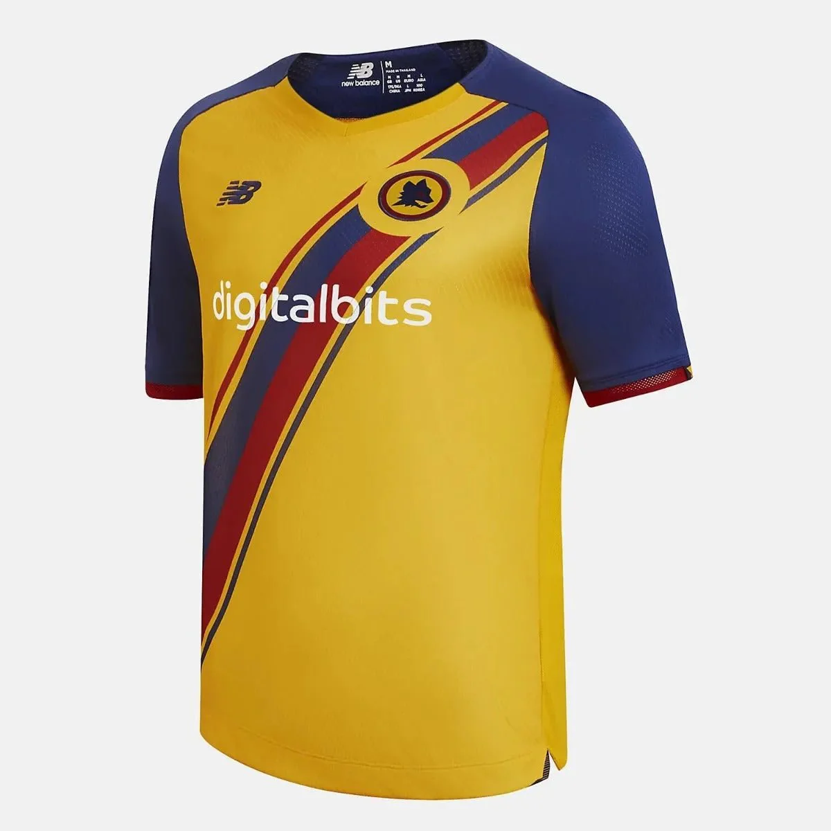 New Balance 2021-22 Roma Third Jersey - Yellow-Navy