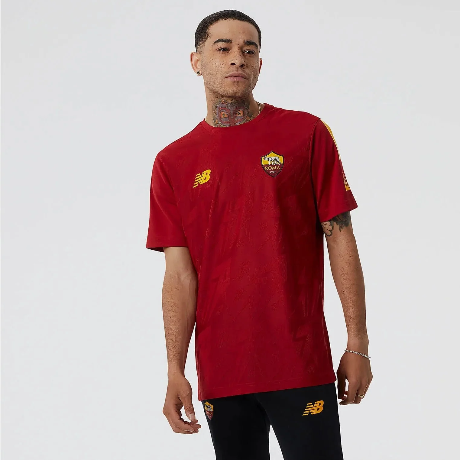 New Balance 2022-23 Roma Pre-Match Jersey Red - Image 3