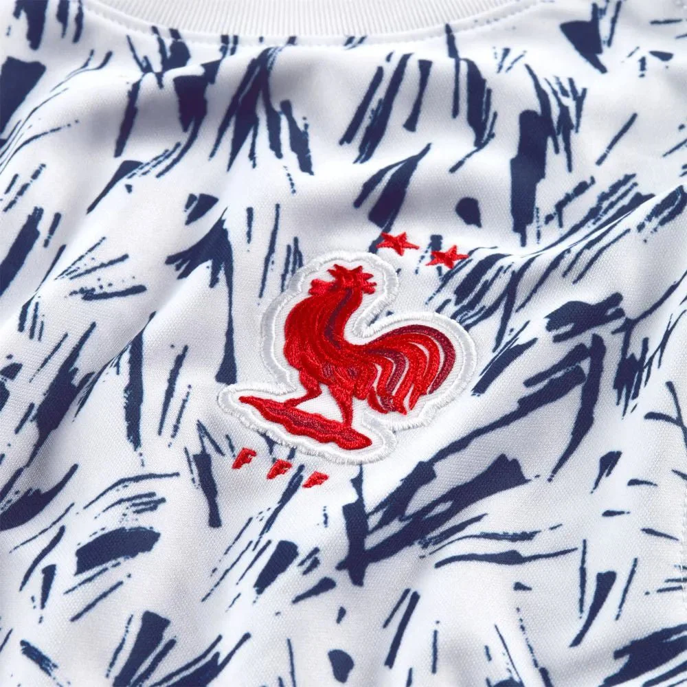 Nike 2020-21 France Dri-Fit Training Top - White-Blue - Image 3