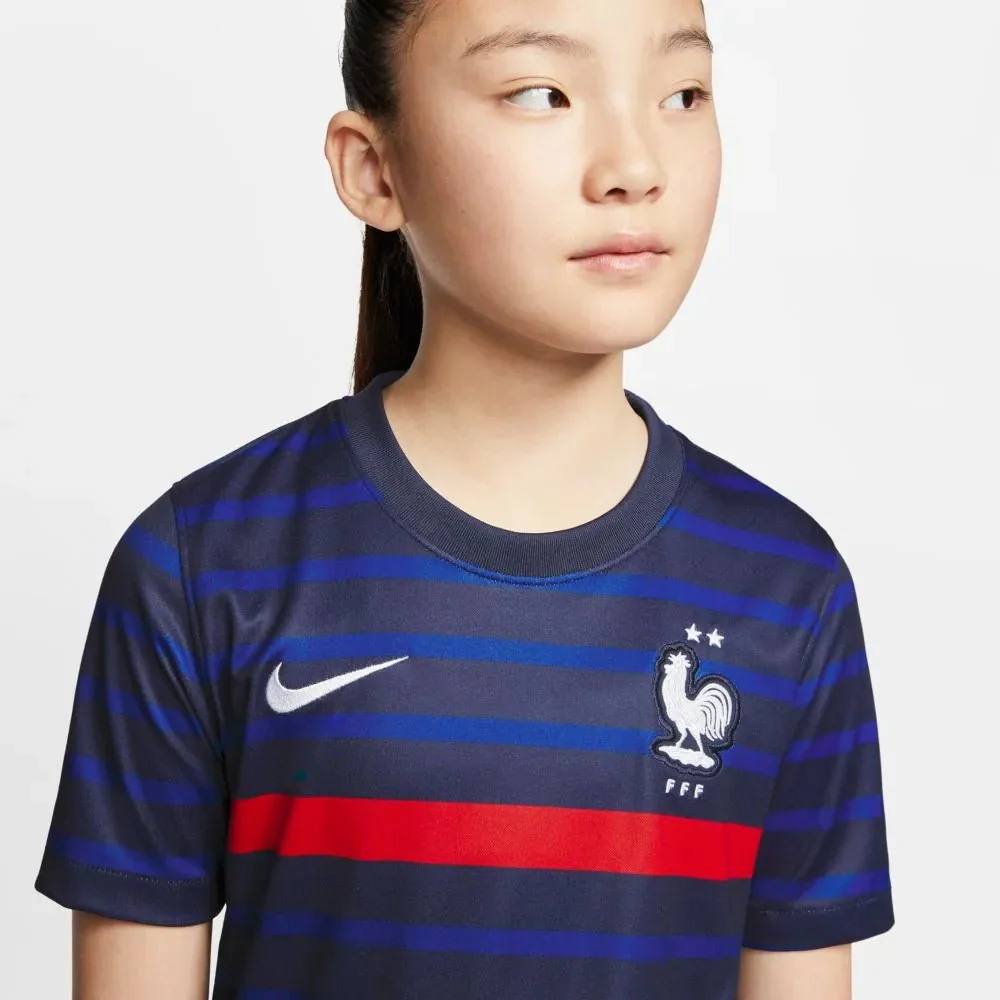 Nike 2020-21 France YOUTH Home Jersey - Blue-Red - Image 3