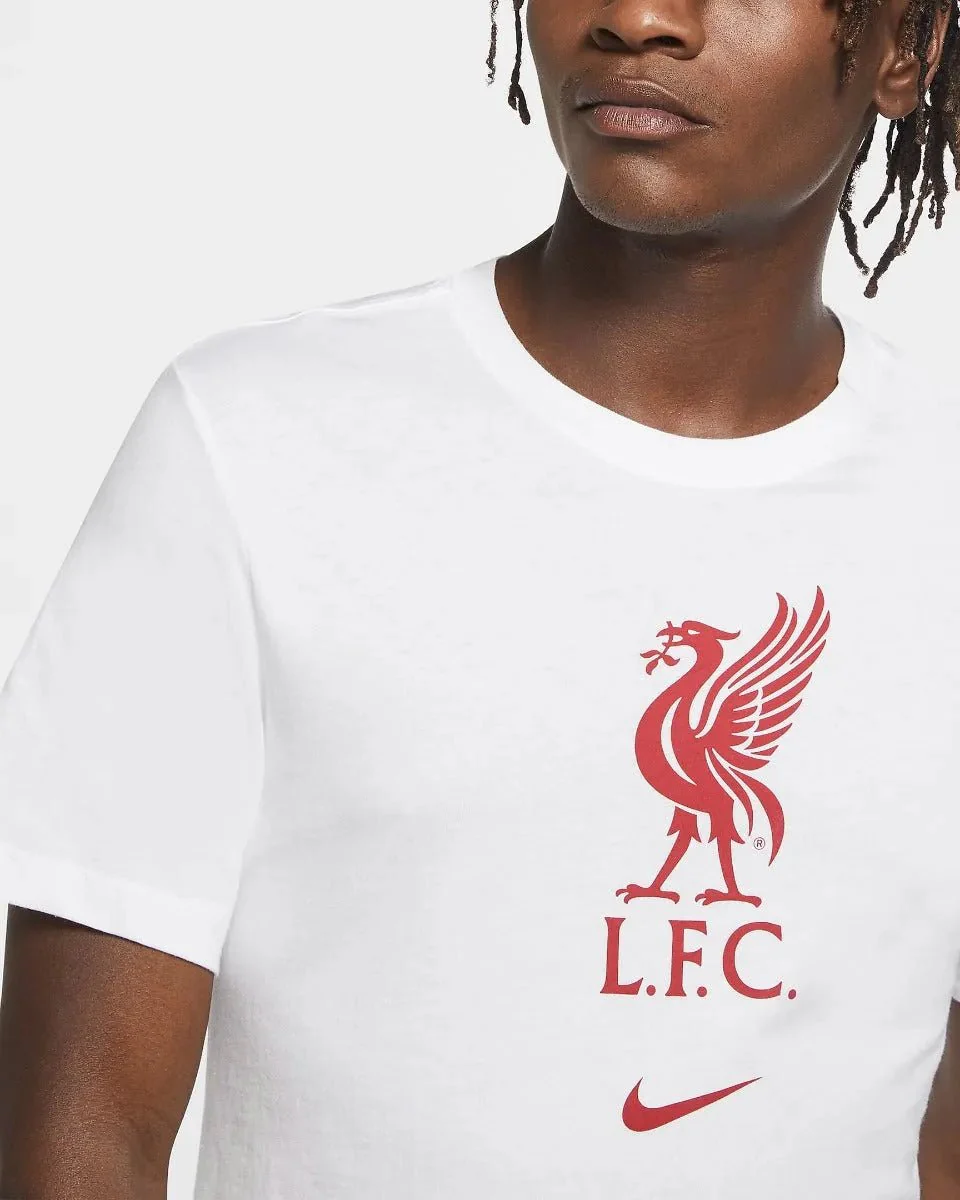 Nike 2020-21 Liverpool Evergreen Crest Tee - White-Red - Image 3