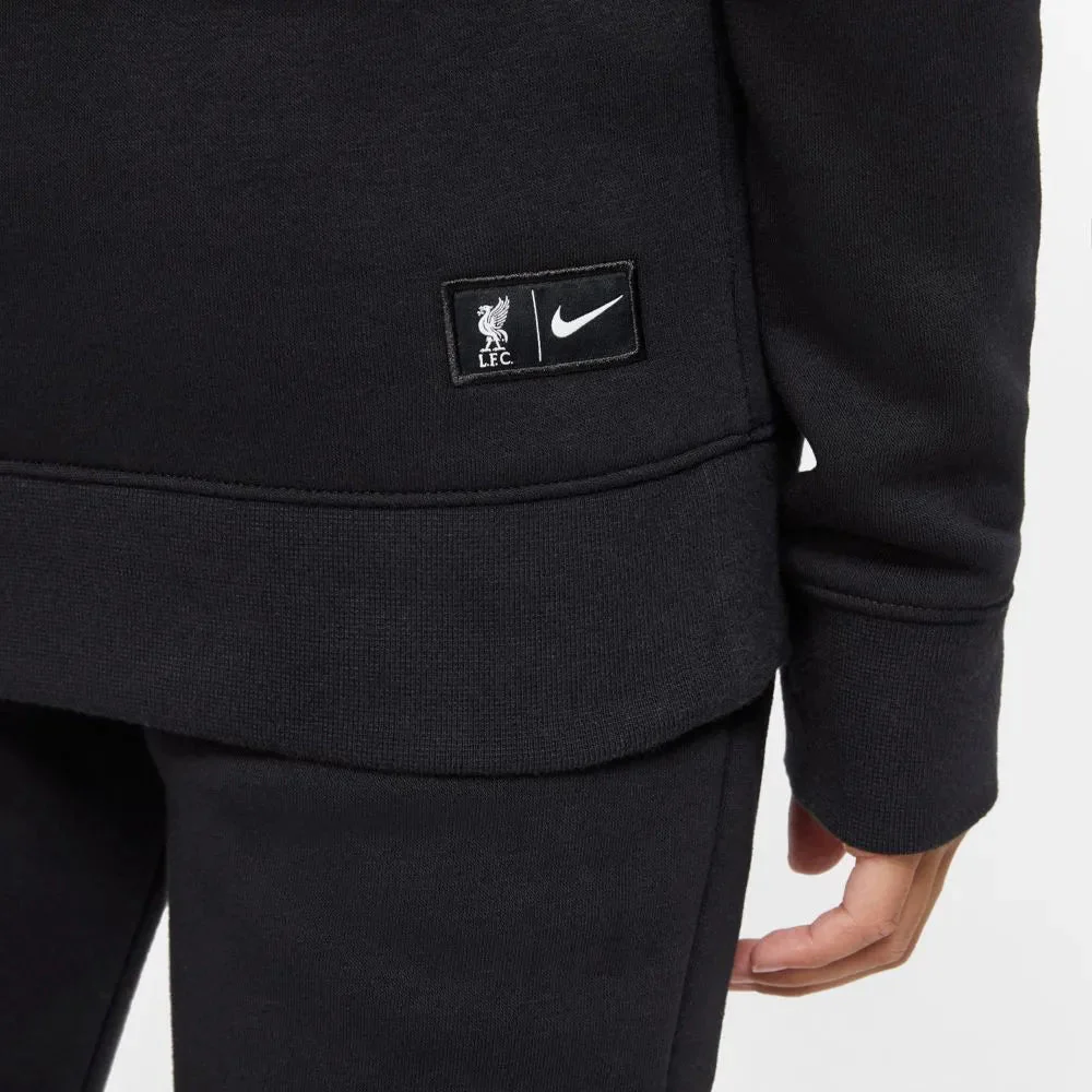 Nike 2020-21 Liverpool Youth GFA Pullover Hoodie - Black-Crimson - Image 2