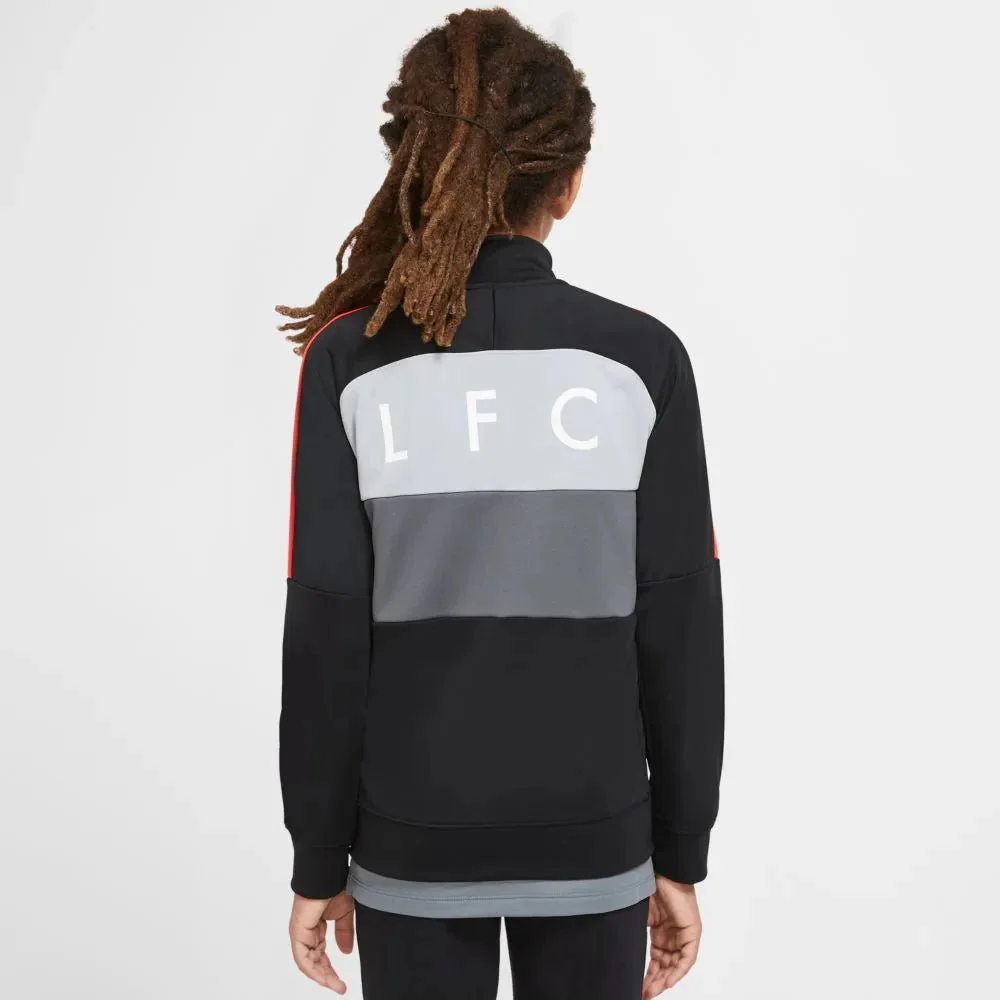 Nike 2020-21 Liverpool Youth I96 Anthem Track Jacket - Black-Grey - Image 2