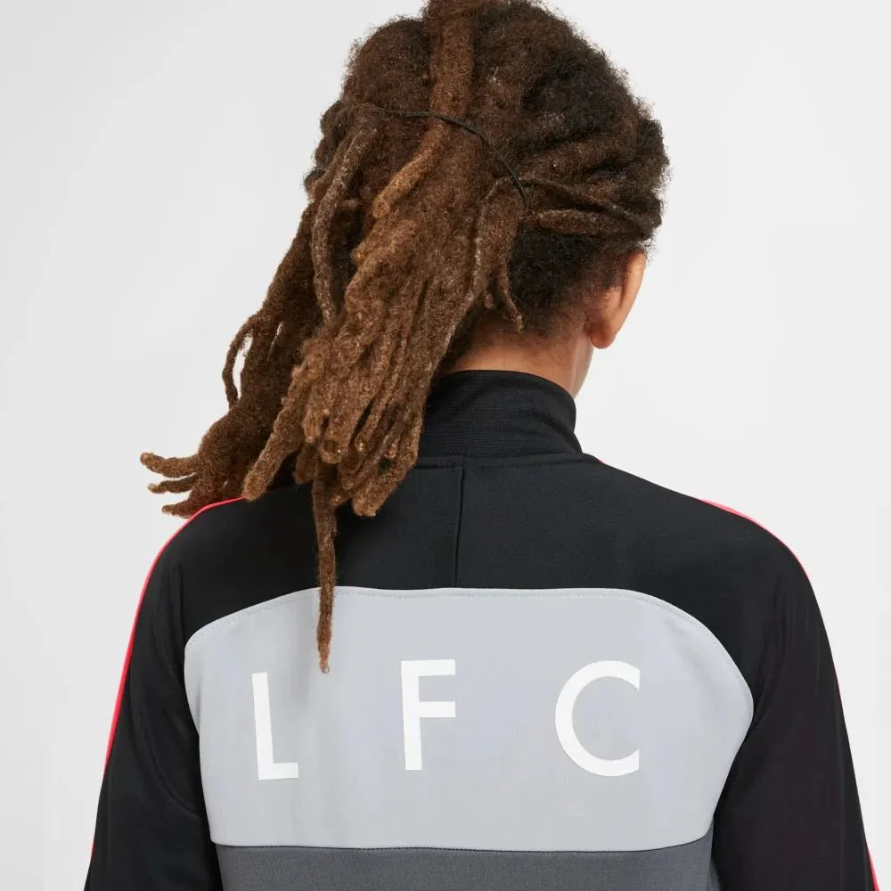 Nike 2020-21 Liverpool Youth I96 Anthem Track Jacket - Black-Grey - Image 3