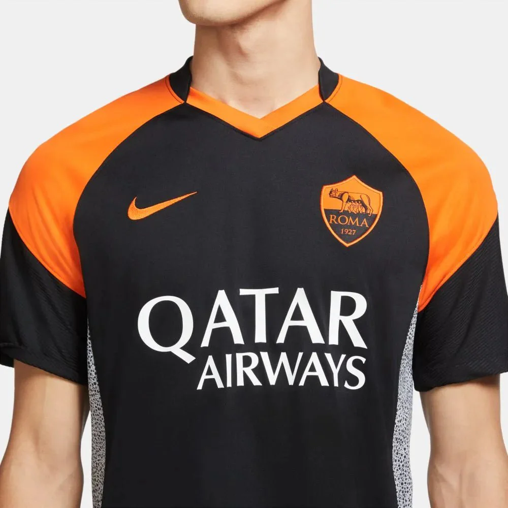 Nike 2020-21 Roma Third Jersey - Black-Orange - Image 4