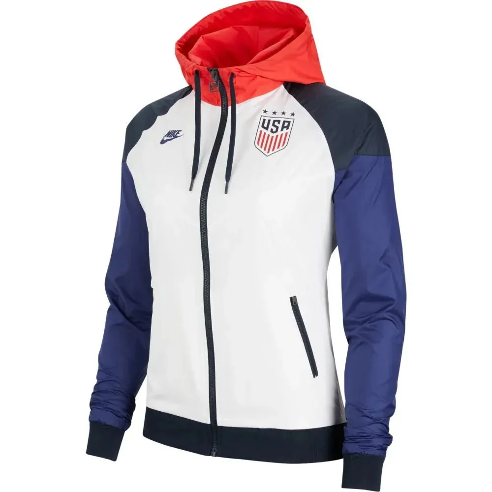 Nike 2020-21 USWNT Womens Windrunner Jacket - White-Red-Blue