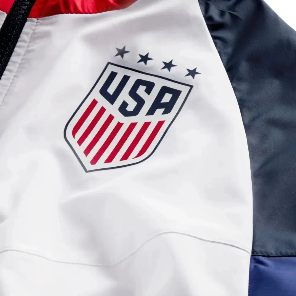 Nike 2020-21 USWNT Womens Windrunner Jacket - White-Red-Blue - Image 3