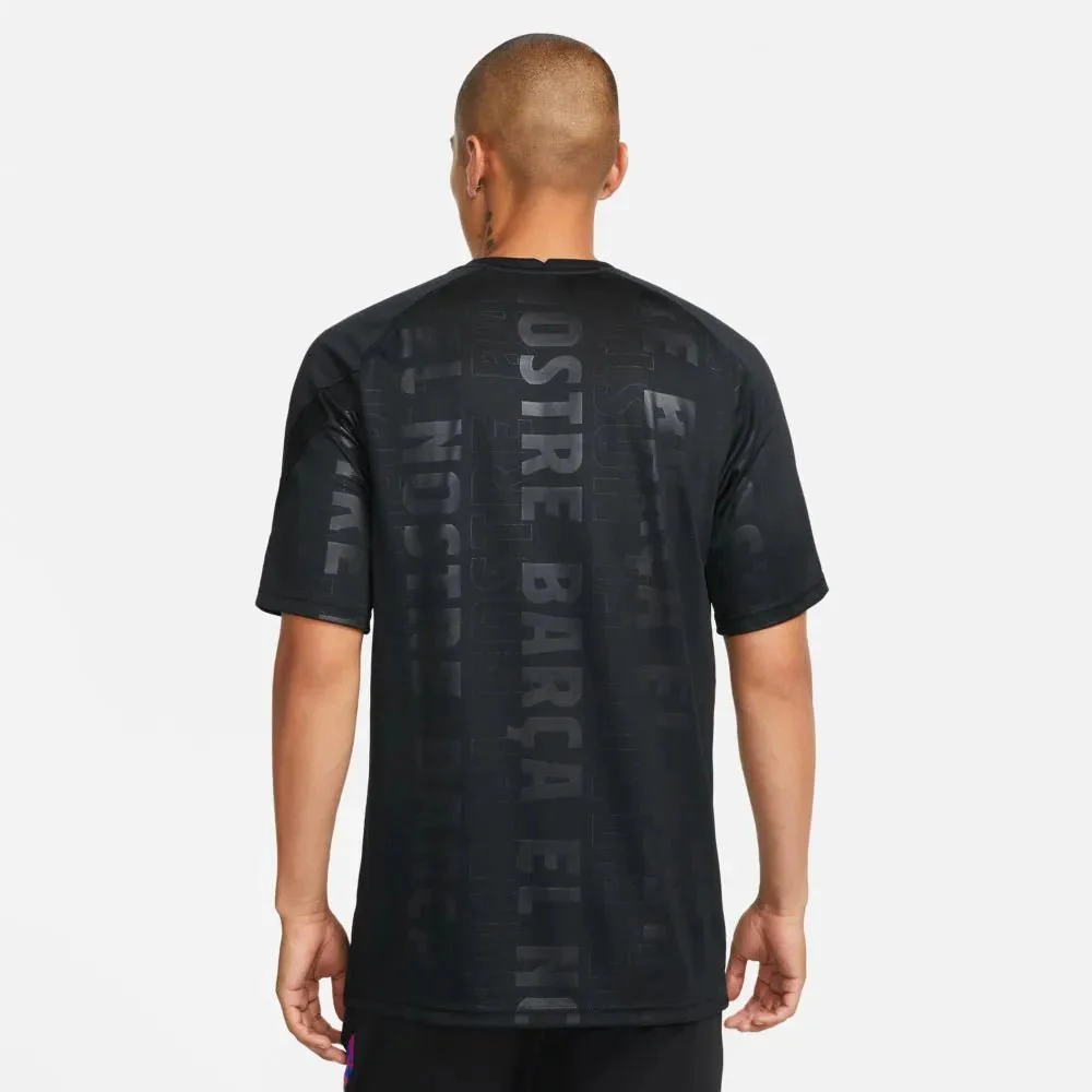 Nike 2021-22 Barcelona DF Pre-Match Jersey - Black- Fire Berry - Image 2