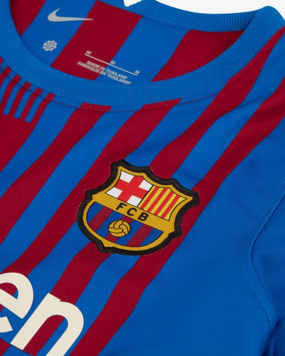 Nike 2021-22 Barcelona Home Little Boys Kit- Soar-Noble Red - Image 3