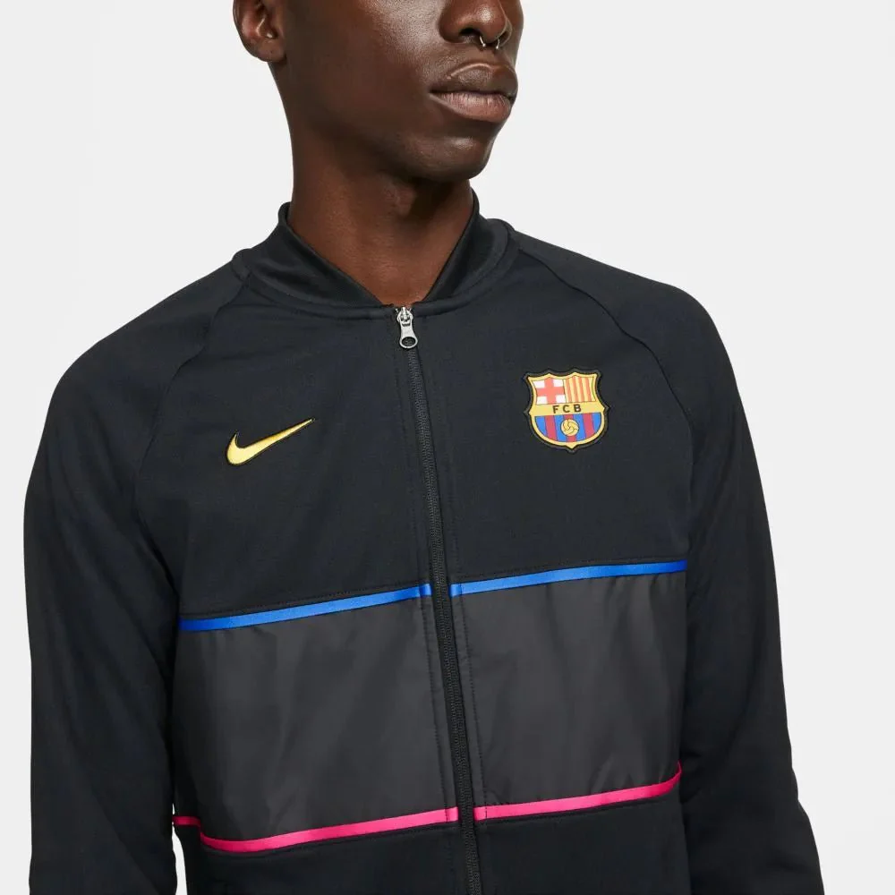 Nike 2021-22 Barcelona I96 Anthem Full-Zip Jacket - Black - Image 3