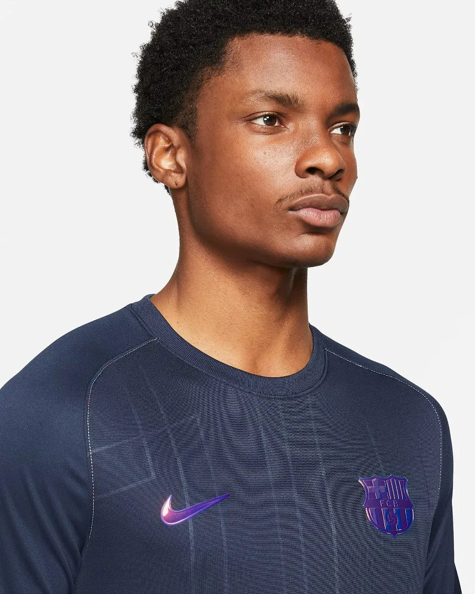 Nike 2021-22 Barcelona Pre-Match Jersey - Obsidian - Image 3