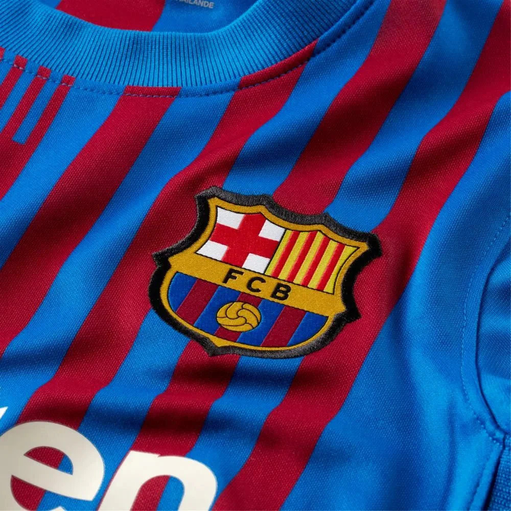 Nike 2021-22 Barcelona Youth Home Jersey - Soar-Pale Ivory - Image 7