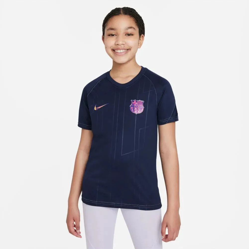 Nike 2021-22 Barcelona Youth Pre-Match Jersey - Obsidian