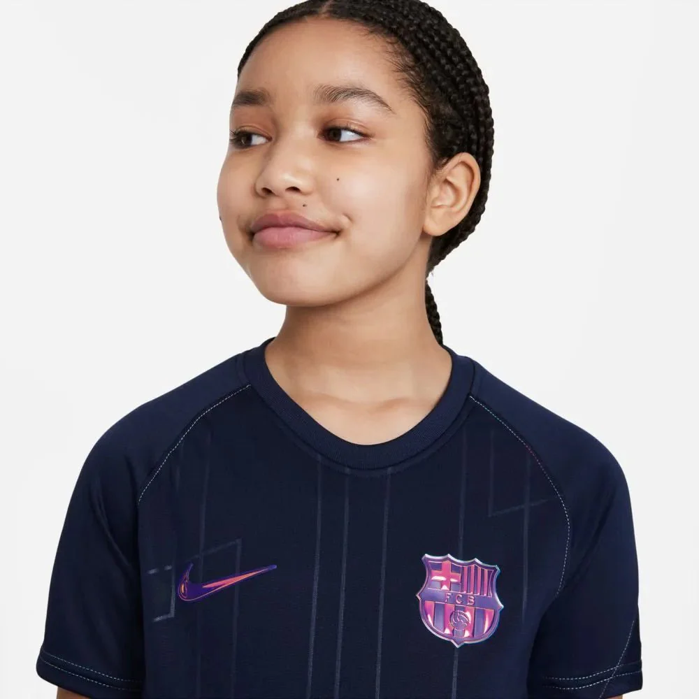 Nike 2021-22 Barcelona Youth Pre-Match Jersey - Obsidian - Image 3