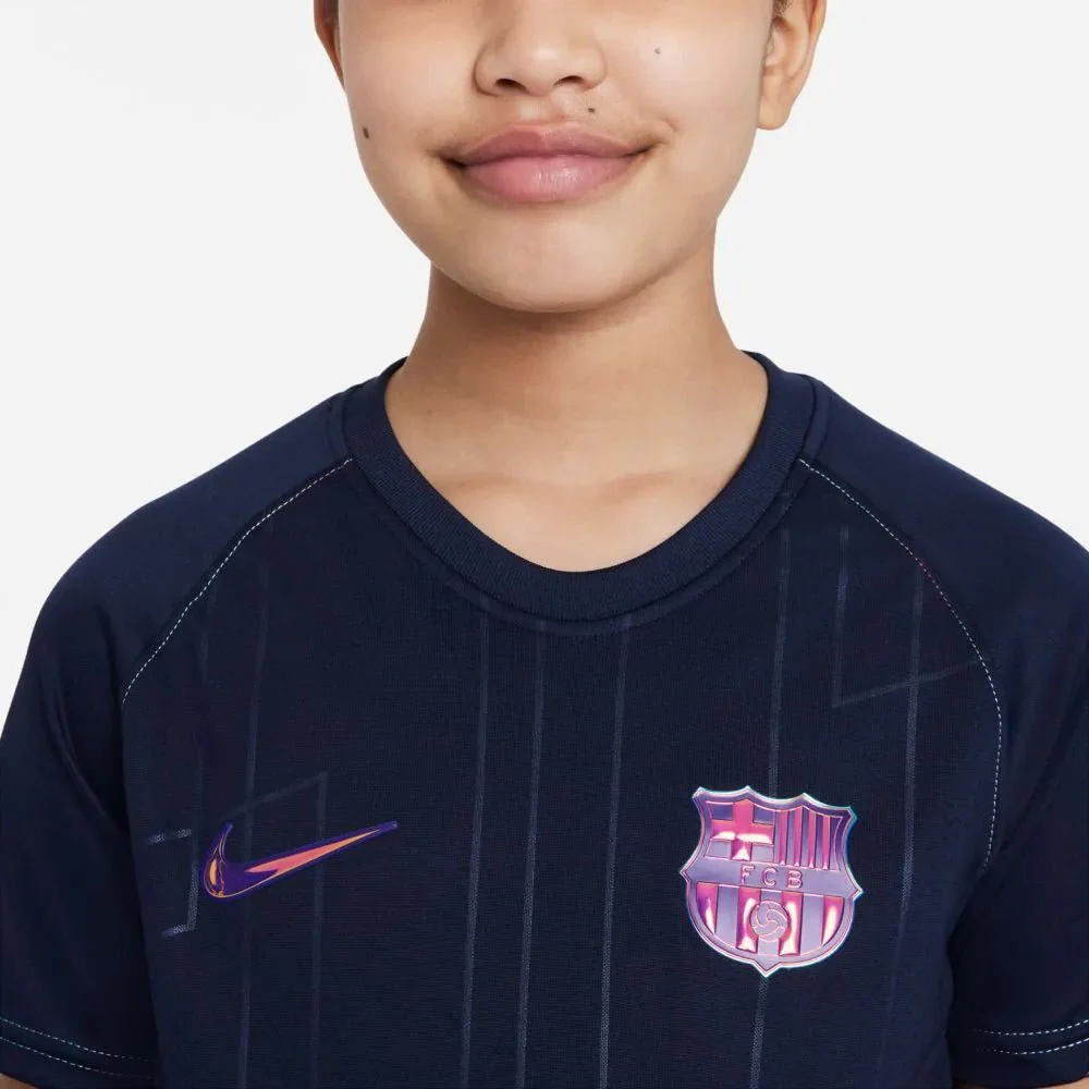 Nike 2021-22 Barcelona Youth Pre-Match Jersey - Obsidian - Image 4