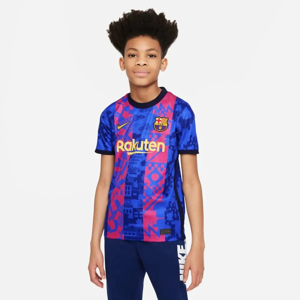 Nike 2021-22 Barcelona Youth Third Jersey - Hyper Royal-Varsity Maize