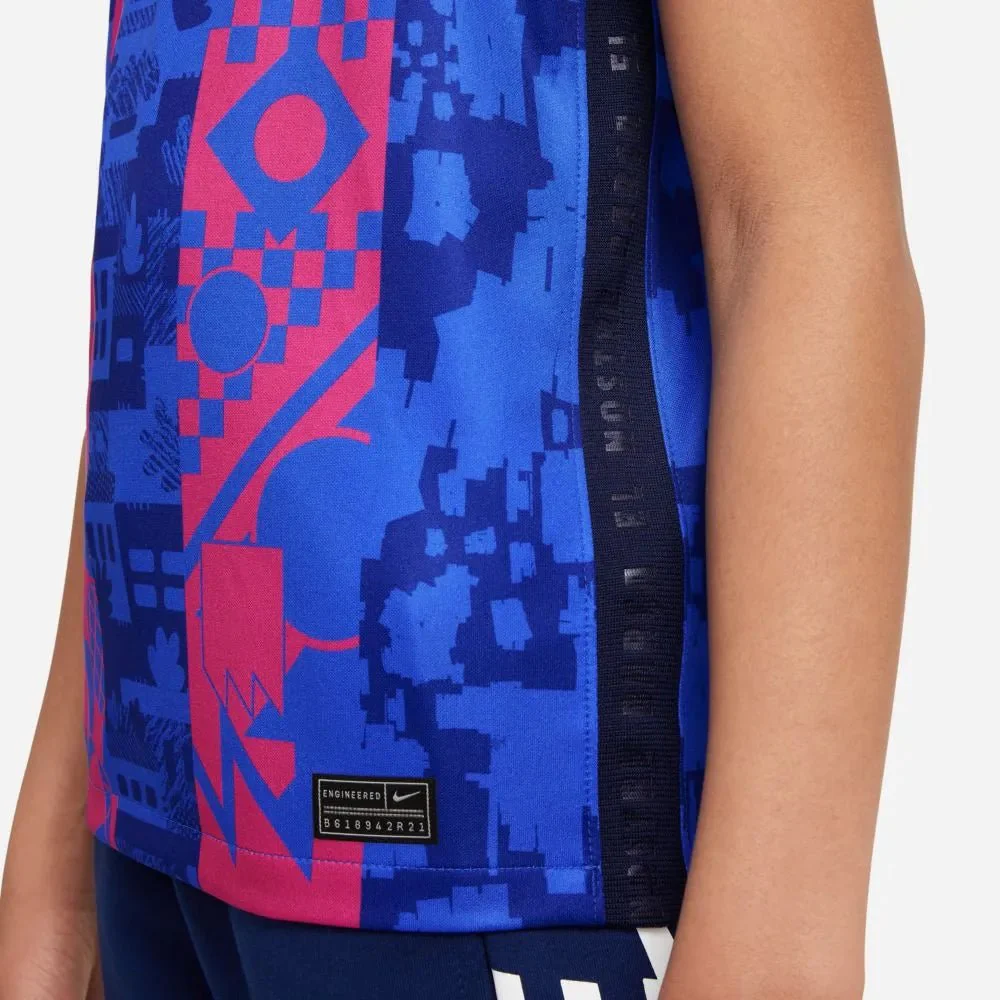 Nike 2021-22 Barcelona Youth Third Jersey - Hyper Royal-Varsity Maize - Image 3