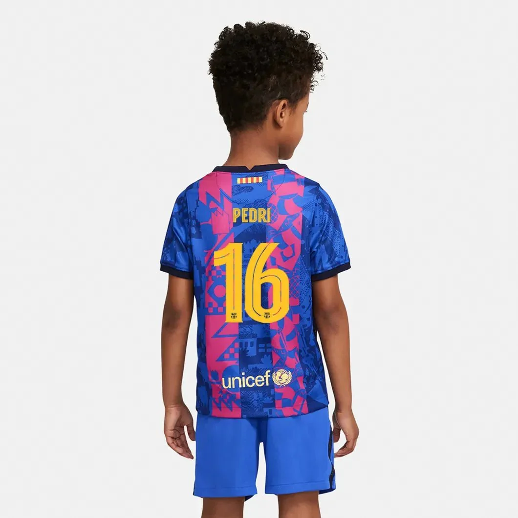 Nike 2021-22 Barcelona Youth Third Jersey - Hyper Royal-Varsity Maize - Image 6
