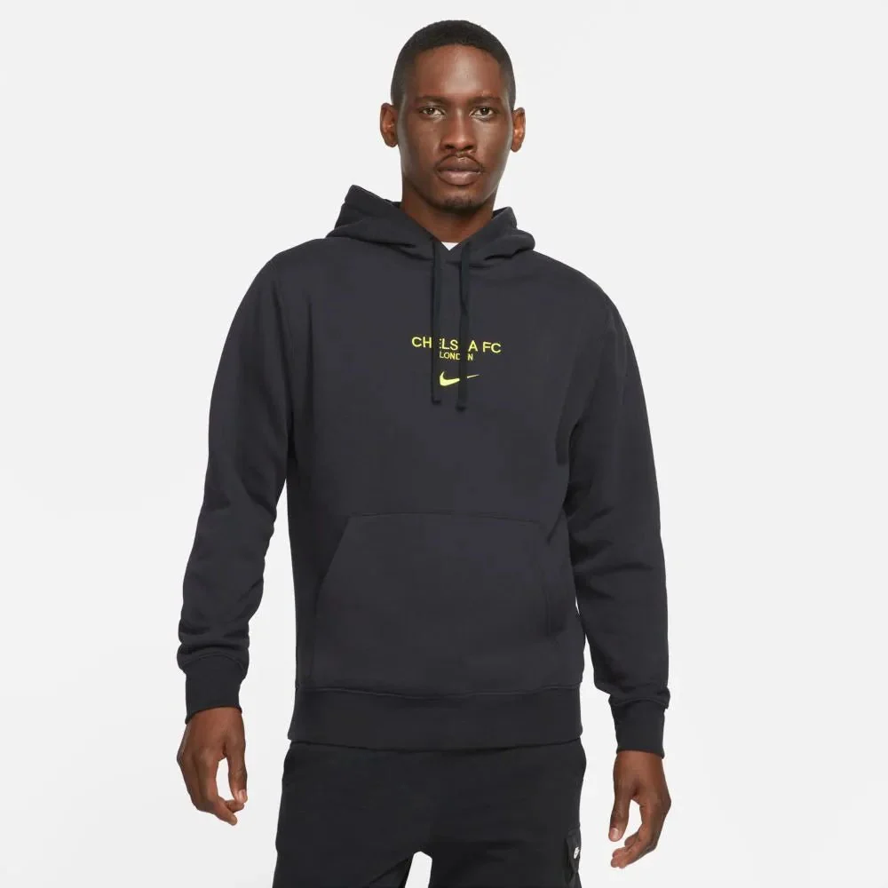 Nike 2021-22 Chelsea NSW Club Hoodie - Black-Yellow