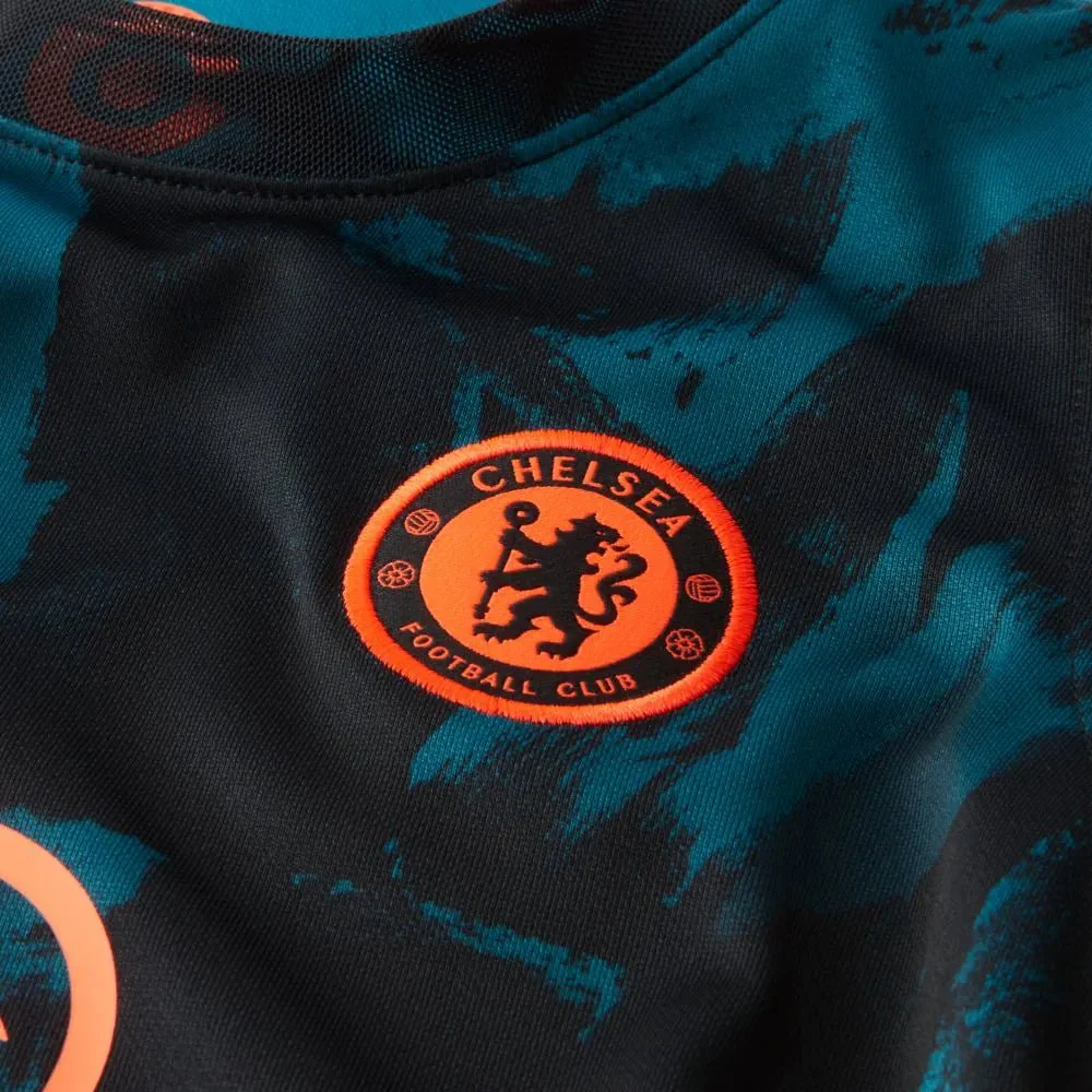 Nike 2021-22 Chelsea Youth Little Kids Third Kit - Blustery-Black-Hyper Crimson - Image 11