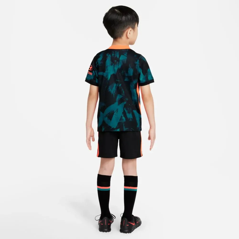 Nike 2021-22 Chelsea Youth Little Kids Third Kit - Blustery-Black-Hyper Crimson - Image 4