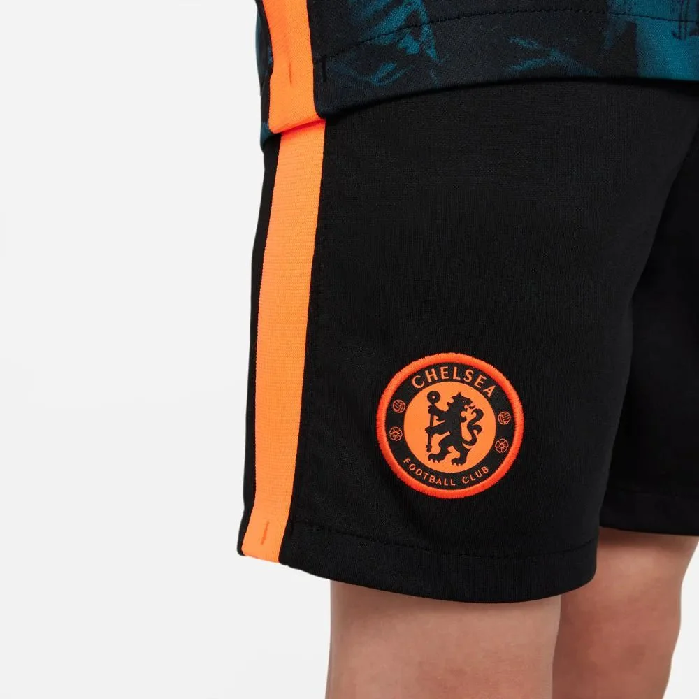 Nike 2021-22 Chelsea Youth Little Kids Third Kit - Blustery-Black-Hyper Crimson - Image 9