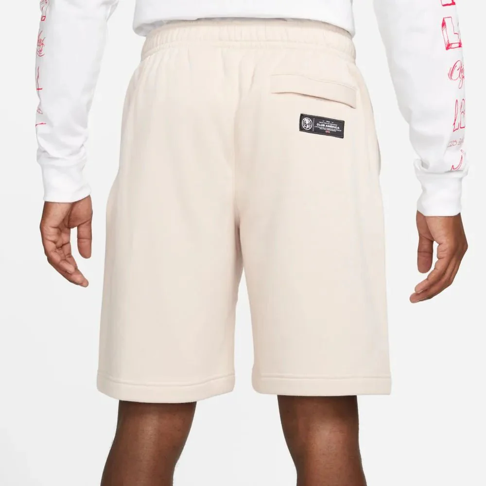 Nike 2021-22 Club America Fleece Park LA Shorts - Desert Sand - Image 2