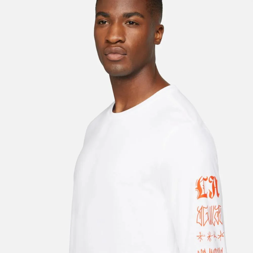 Nike 2021-22 Club America Long-Sleeve Voice Tee LAxLA - White-Orange - Image 3