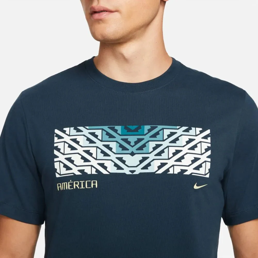 Nike 2021-22 Club America Voice Tee - Navy - Image 3