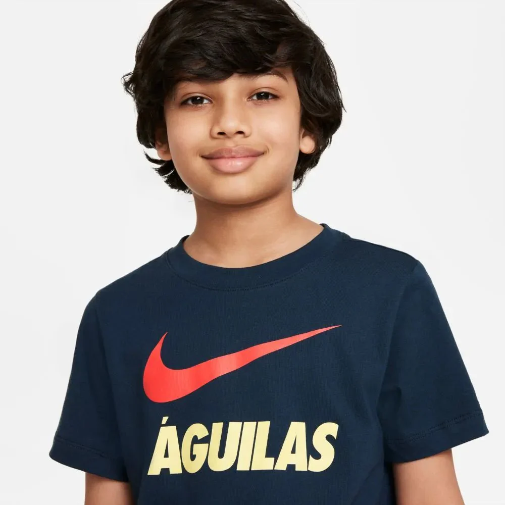 Nike 2021-22 Club America Youth Swoosh Club Tee - Navy - Image 2
