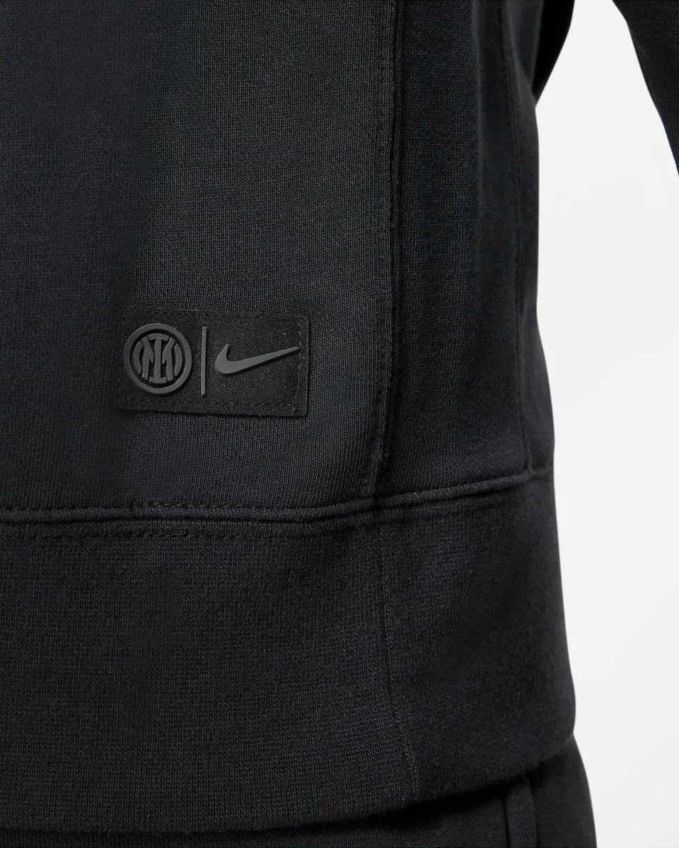 Nike 2021-22 Inter Milan GFA Fleece Hoodie - Black-Blue - Image 6