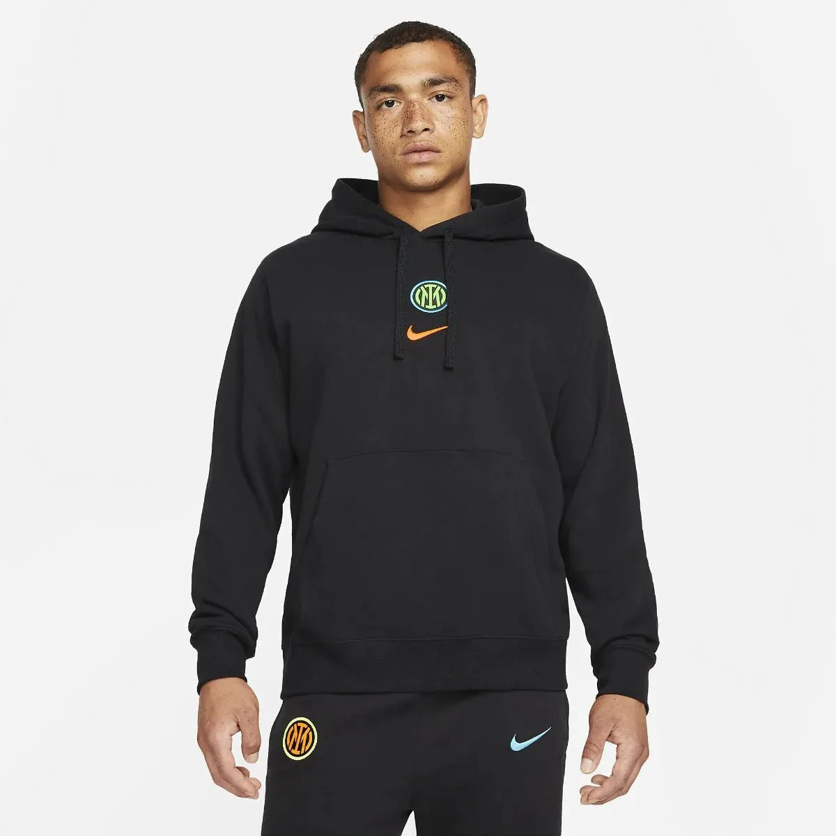 Nike 2021-22 Inter Milan MNSW Pull-Over Club Hoodie - Black
