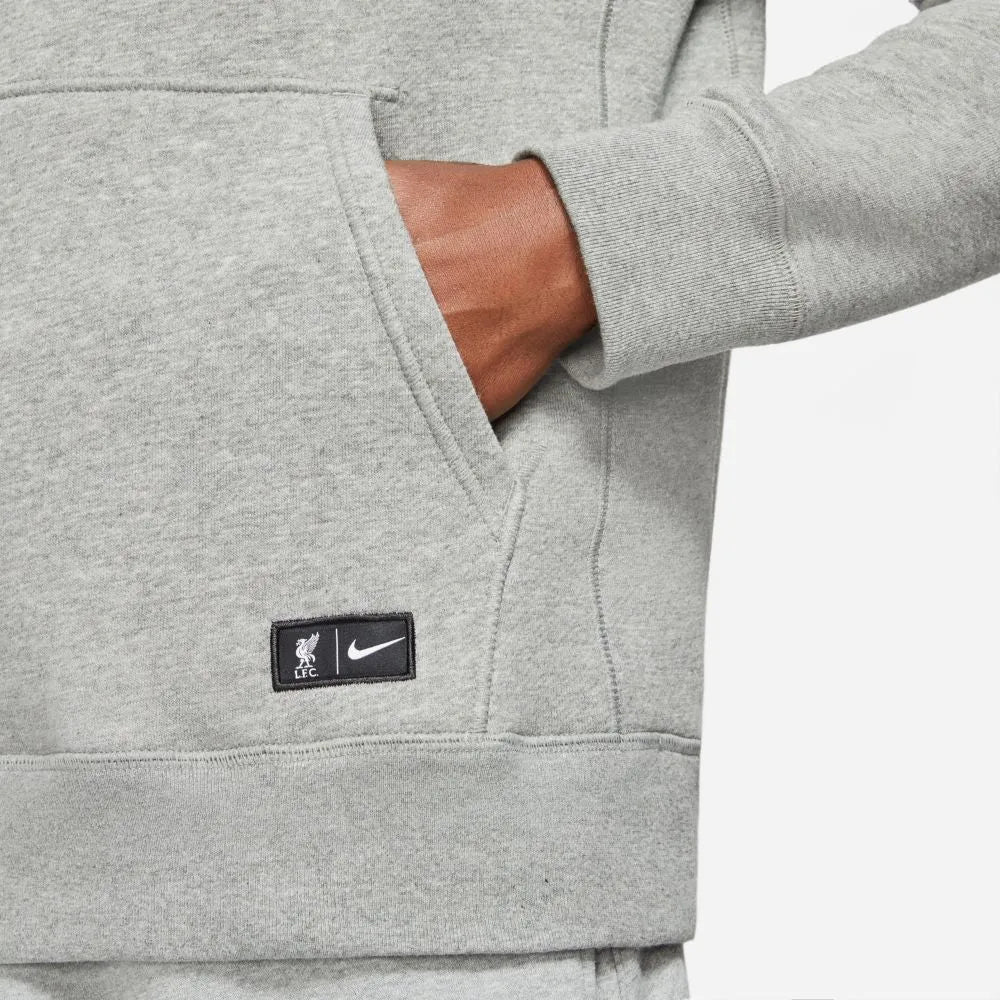 Nike 2021-22 Liverpool MNSW Heritage Hoodie - Grey-Red - Image 4