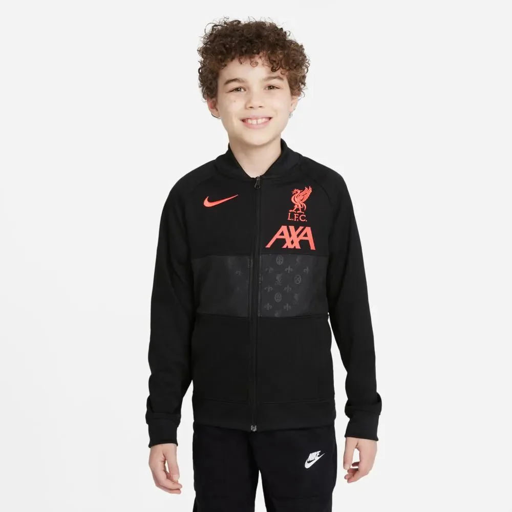 Nike 2021-22 Liverpool Youth Anthem Jacket - Black-Crimson