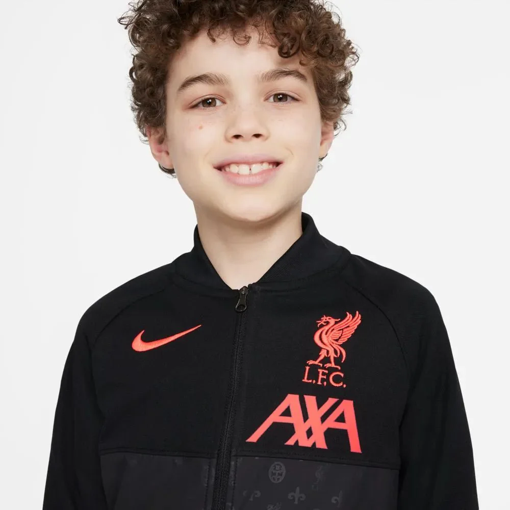 Nike 2021-22 Liverpool Youth Anthem Jacket - Black-Crimson - Image 3
